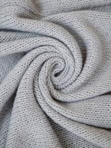 SHEIN LUNE Plus Size Autumn/Winter Casual Double Pocket Simple Front Open Hooded Cardigan