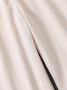 Tween Girls Casual Bow Tie Elastic Waist Button Decor Wide Leg Pants - Apricot - View 4