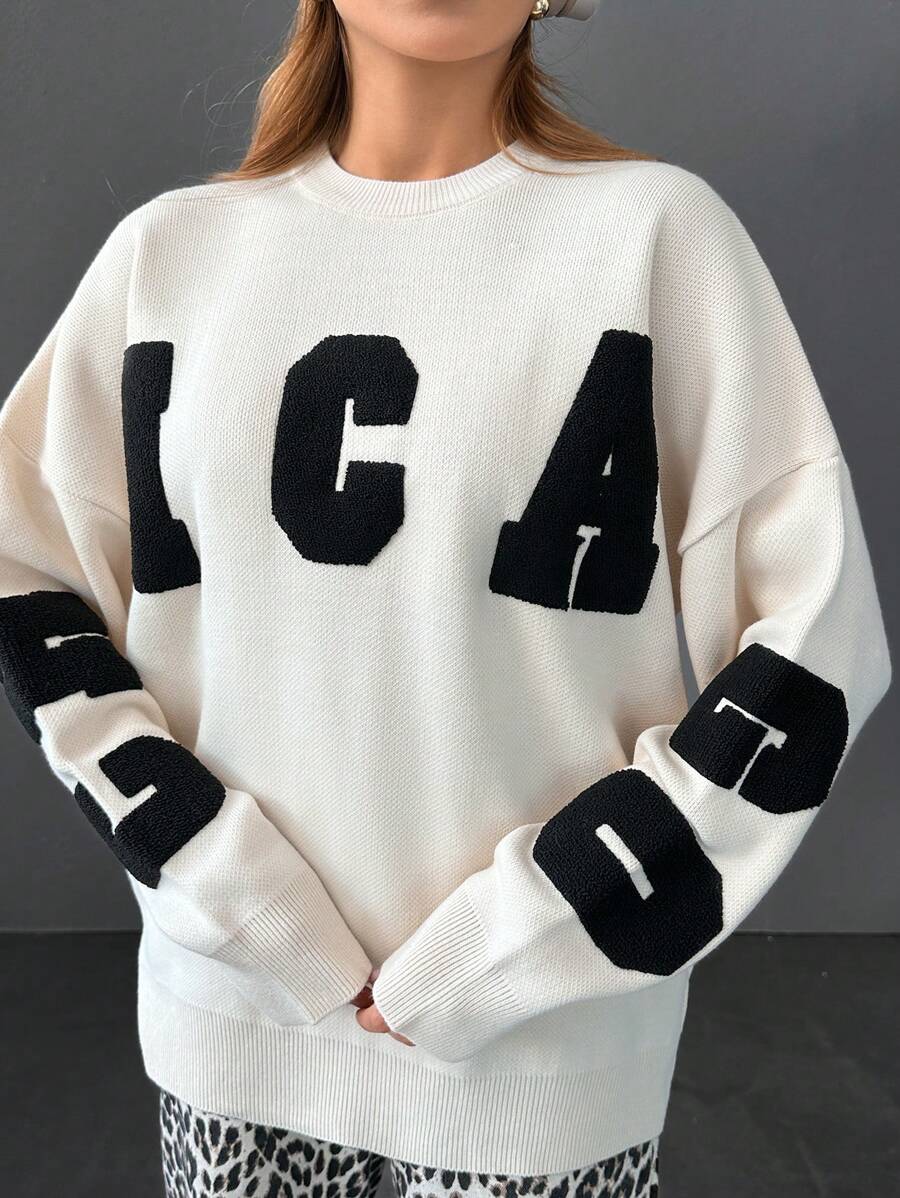 EURMUSE Maglione girocollo a maniche lunghe con stampa da 460 dollari - Multicolore - Visualizzare 1