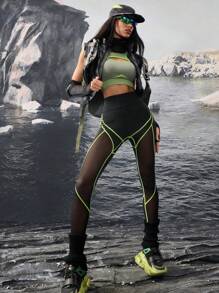 Innovista Seamless 3d Colorblock Mesh Breathable Sport Woman Bras, Workout Sports Tank Top ,Crop Tank Top, High Elastic Support Sports Bra,Gym Top,Woman Crop Tank Top,Going Out Tops,Festival,Push Up Bra,Sweater,With Remove Cup