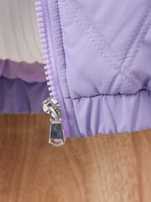 Tween Girls Fashion Diamond Quilted Hooded Winter Coat, Fall/Winter - Purple - View 5