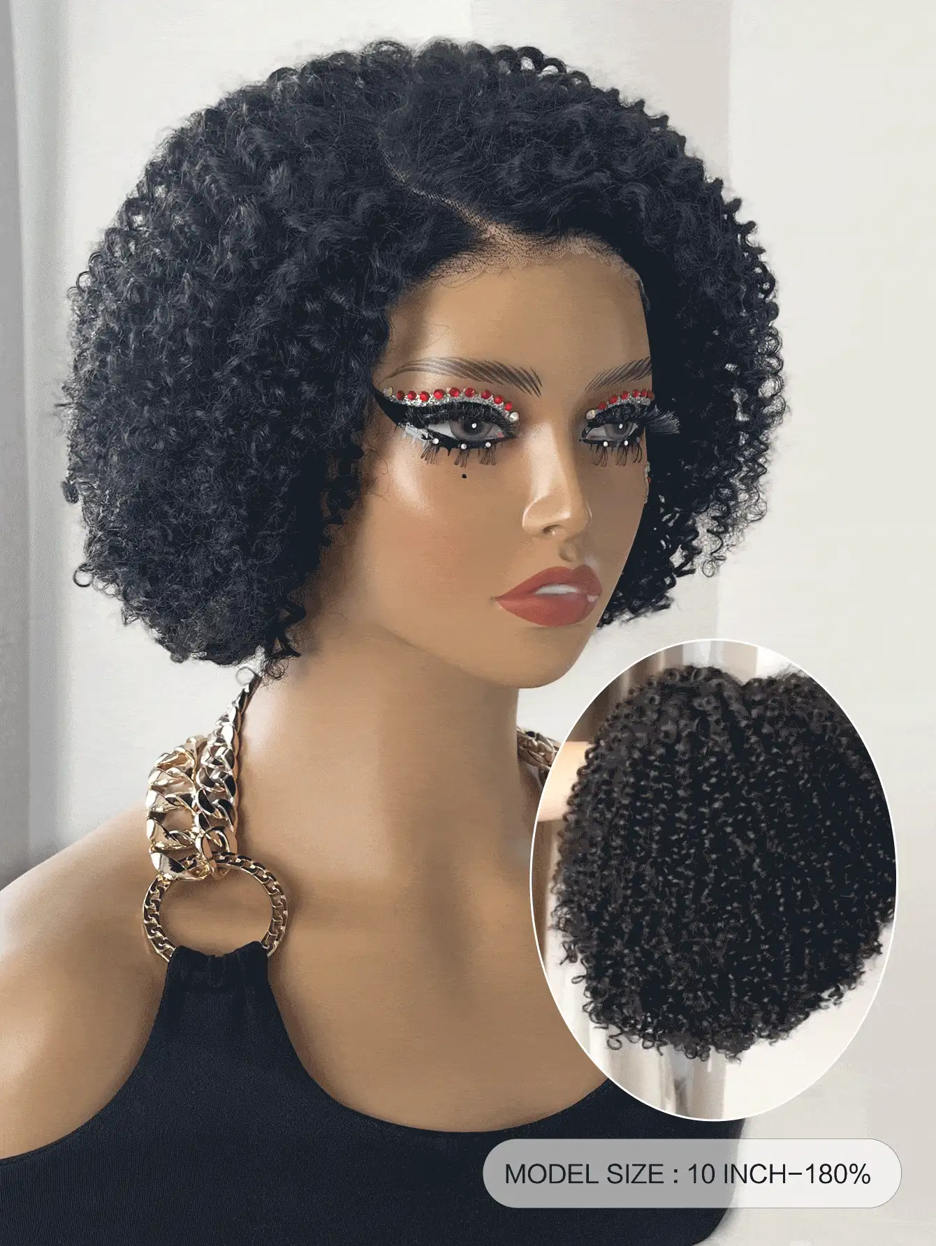 Glueless 5 x 5 Lace Closure Wig Jerry Curly Side Part Fuller Density Pre-plucked Short Human Hair Wig
