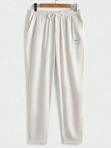 Manfinity VCAY 2 件男士修身休闲翻领长袖编织衬衫套装，秋季 - 杏色 - 查看 3