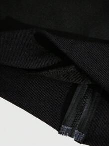 ROMWE MEN Street Life 2pcs Men's Casual Hooded Sweatshirt & Pants Set, Suitable For Spring - Black - View 5