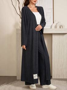 Seusyu Bộ 2 áo khoác và quần xếp ly họa tiết cao cấp cho nữ - Màu xám đen - Xem 6