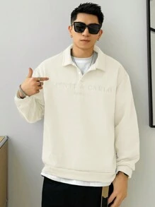 DAZY Men's Casual Fleece Letter Embroidery Sweatshirt, Autumn/Winter