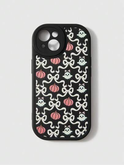 Kawaii Halloween Bow Tie Ghost Pumpkin Print Phone Case