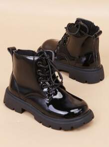 Botas brilhante com decoração de coração e estrela para meninas, nova moda outono/inverno