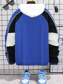 Tween Boy Basketball Series Zip-Up Long Sleeve Stand Collar Jacket, Spring Autumn - Multicolor - View 2