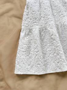 Dreamara Plus Size Boho Women's White Jacquard Texture Open-Back Cinched Waist A-Line Mini Dress,Elegant Summer Holiday Vacation, Party Homecoming Sundress - White - View 6