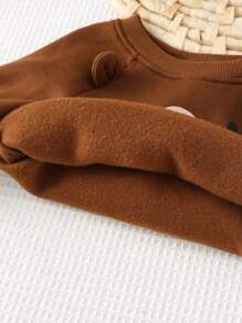 Cozy Pixies 2 pezzi Set neonato con felpa con cappuccio manica lunga con stampa orsetto cartoni animati e pantaloni con vita elastica e caviglie