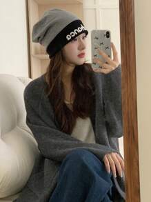 DAZY Women Simple Letter Print Cap, Casual Everyday Wear - Black - View 2