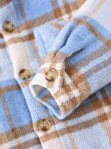 Cozy Pixies Baby Jungen bunter karierter Wollmantel mit Tasche und Kragen, Langarm, für Weihnachten