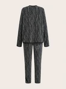 SHEIN Clasi Set da 2 pezzi: Giacca a maniche lunghe e pantaloni da donna, completi Ognissanti casual, set di due pezzi autunnali