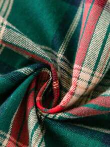 1 件圣诞绿色格子流苏短窗帘，美国复古农舍风格咖啡窗帘，柔软舒适节日装饰窗帘，适用于餐厅厨房咖啡厅门口隔断 - 墨綠色 - 查看 4