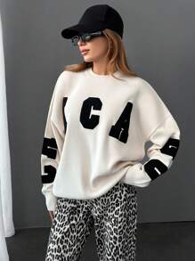 EURMUSE Maglione girocollo a maniche lunghe con stampa da 460 dollari - Multicolore - Visualizzare 5
