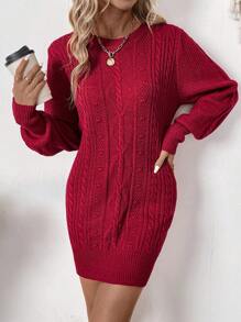 SHEIN Clasi Losse kabel gebreide trui jurk