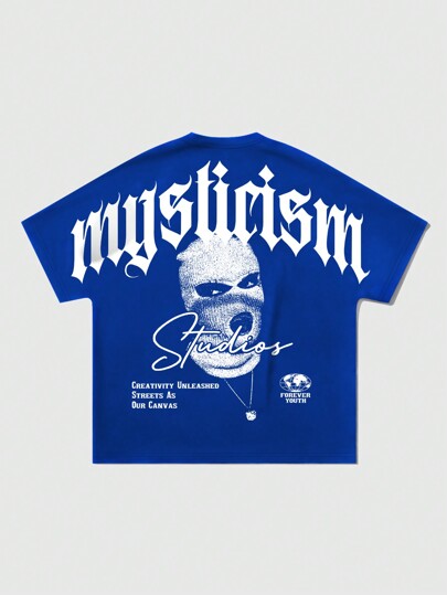 Street Life Camiseta casual estampada de manga tipo murciélago para hombre, para uso diario, escuela