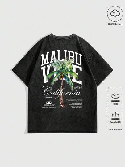 Street Life Maglietta a maniche corte vintage stampata da uomo, perfetta per l'uso quotidiano e le vacanze in primavera ed estate, per la scuola, stile anni 2000