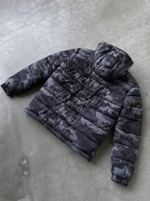 Manfinity Hypemode Men Hooded  Camo Print Jacket - Blue - View 2