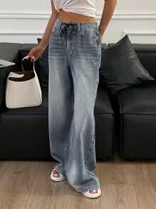 DAZY Women Distressed Wash Jeans With Belt And Pockets - Blue - View 8