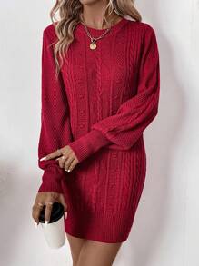 SHEIN Clasi Losse kabel gebreide trui jurk