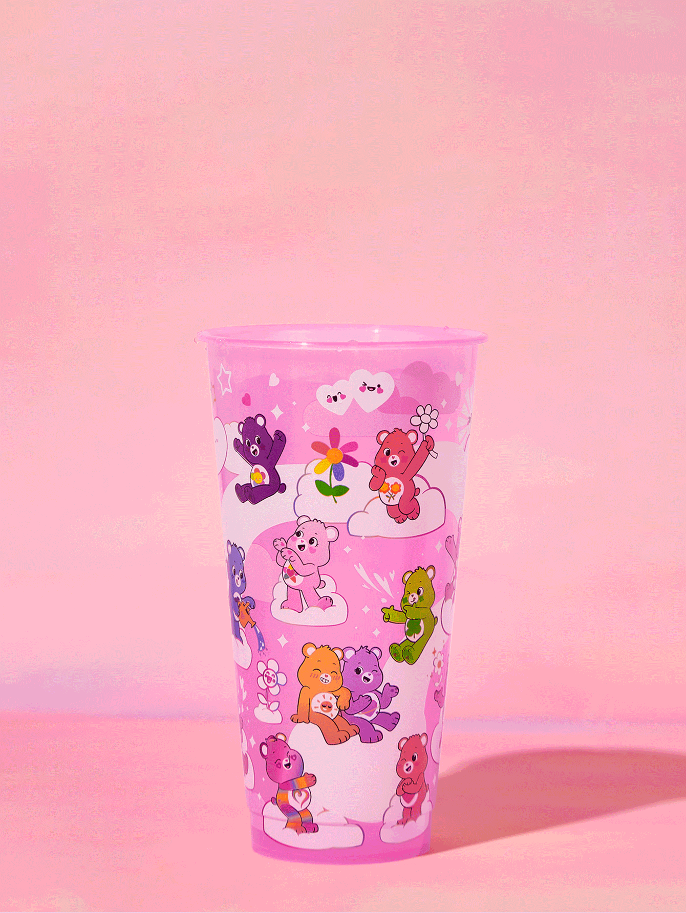 SHEIN X Care Bears 750ml 卡通印花变色吸管杯,欢乐熊,睡前熊,温柔熊,礼物 - 中紫紅色 - 查看 2