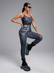 Innovista Bộ đồ liền thân thể thao hở lưng in hình động vật, nâng mông, trang phục, bộ đồ liền thân cho phụ nữ, yoga, phòng tập thể dục, người đi xe đạp, vải thun, khoét rỗng, đường cong gợi cảm, thiết kế cắt 3D, trang phục mùa thu - Nhiều màu - Xem 6