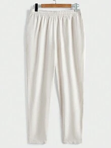 Manfinity VCAY 2 件男士修身休闲翻领长袖编织衬衫套装，秋季 - 杏色 - 查看 4