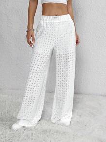 SHEIN Unity 时尚休闲镂空直筒裤