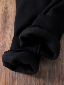 SHEIN Adult Men's Spring/Autumn Printed Pullover Sweatshirt, Family Matching Crew Neck Long Sleeve Tops, Christmas - Black - View 7