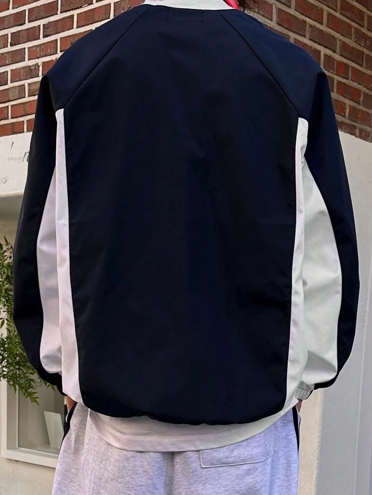 Men's Autumn Letter Splice Pullover Sweatshirt