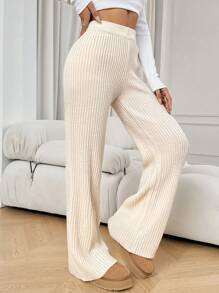 Chiquease Versatile Commuter Wide-Leg Pants & Sweater Set For Women - Multicolor - View 4