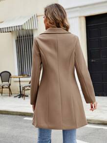 Pariaura 女士针织长款大衣、女士夹克、秋冬外套 - 棕色 - 查看 2