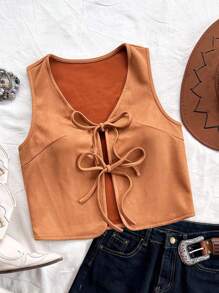 Soleia Camolă de vară de damă, de culoare uni, ocazională din piele intoarsa cravata