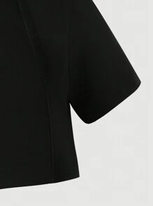 Tween Girl Solid Cami Dress & Super Crop Top - Black - View 7