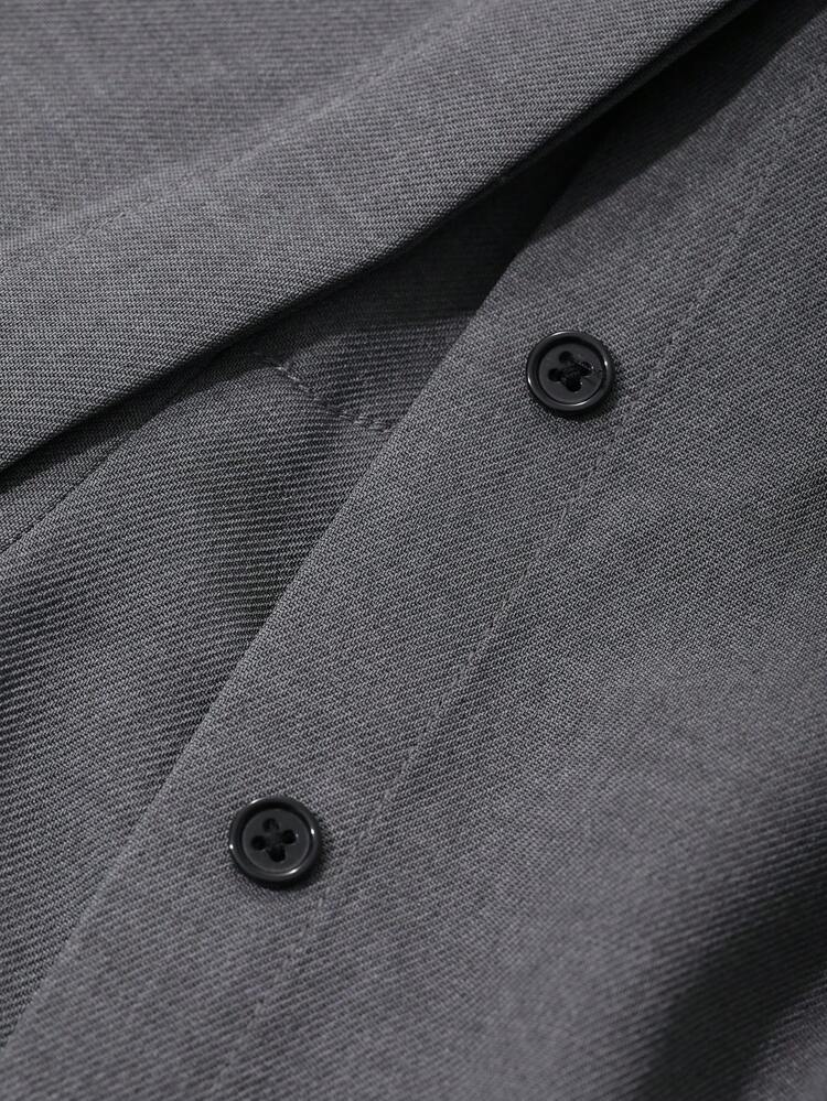 2pcs Women Casual Loose Solid Color Long Sleeve Shirt & Shorts Set, Spring/Autumn,Fall Women Clothes Lounge Sets For Women