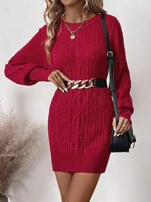 SHEIN Clasi Losse kabel gebreide trui jurk