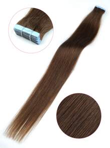 20 miếng băng dính thẳng 100% tóc thật dùng cho salon tóc giả mềm mượt không tì vết màu nâu sô cô la 4# dành cho tóc mỏng tự nhiên chất lượng cao màu nâu sẫm băng dính tóc giả - S4 - Xem 3