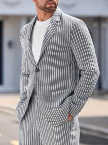 Manfinity VCAY 2pcs/Set Men's Woven Striped Matching Casual Suit Set For Office Wear - Multicolor - View 4