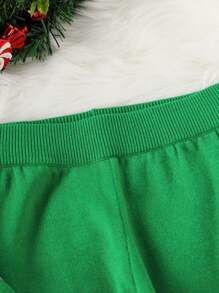 SHEIN Tween Boy Cartoon Lion Graphic Knitted Sweater And Pants 2pcs Casual Outfit, Autumn Winter, For Christmas