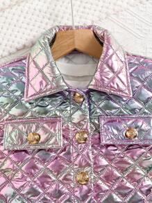 2pcs/Set Tween Girl Gradient Europe & America Style Fashion Jacket & Mini Skirt Set, Autumn/Winter