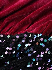 DAZY Women's Autumn/Winter Patchwork Midi Cocktail Dress Prom Dress Party Women Homecoming Dresses Luxury Sequin New Years Women Outfit Carnival - Multicolor - View 9