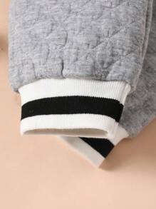 Áo hoodie dài tay họa tiết tai 3D thiết kế túi Kangaroo cho bé trai và quần nỉ, thích hợp mặc hàng ngày, chơi thể thao, hoạt động ngoài trời vào mùa thu/đông - Xám - Xem 7