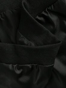 EMERY ROSE Áo khoác bomber da PU dài tay màu trơn cổ khóa kéo thời trang xuân thu cho nữ - màu đen - Xem 3