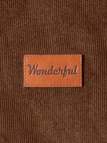 SHEIN Tween Boy Solid Color Cardigan Collar Top & Solid Color Pants, Fall (10), Winter (5), Brown 2 Pieces Set - Brown - View 5