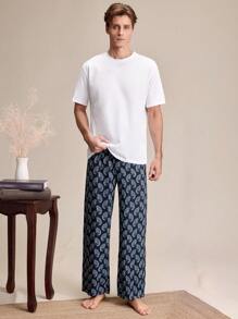 EverLounge 男式全印花纽扣休闲裤