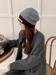 DAZY Women Simple Letter Print Cap, Casual Everyday Wear - Black - View 4