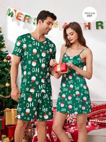 Manfinity 男士圣诞图案印花睡衣套装