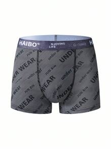 4pcs Polyamide Allover Print Men's Boxers - Multicolor - View 4